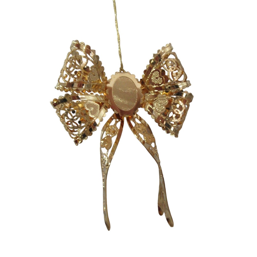 Danbury Mint 23K Gold Plated Holiday Bow 1996 Christmas Tree Ornament